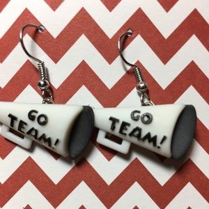 Cheerleading cone earrings